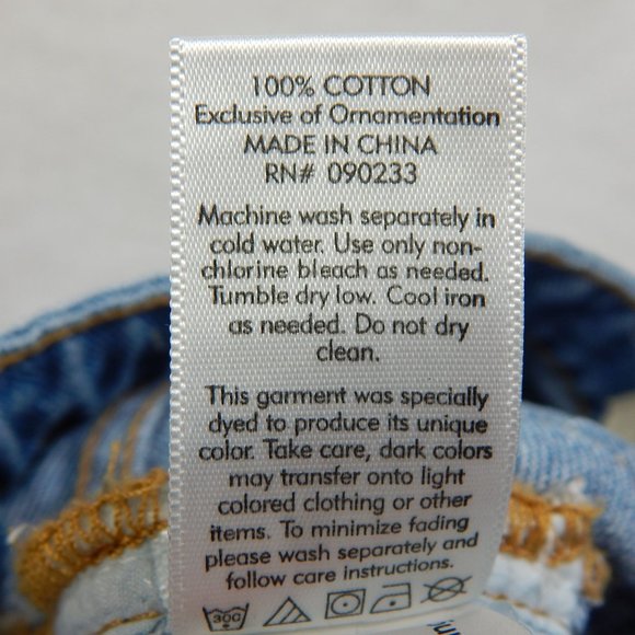 PacSun Womens MId Rise Girlfriend Shorts Button Fly Embroidered Shorts Denim Blu - Picture 9 of 10